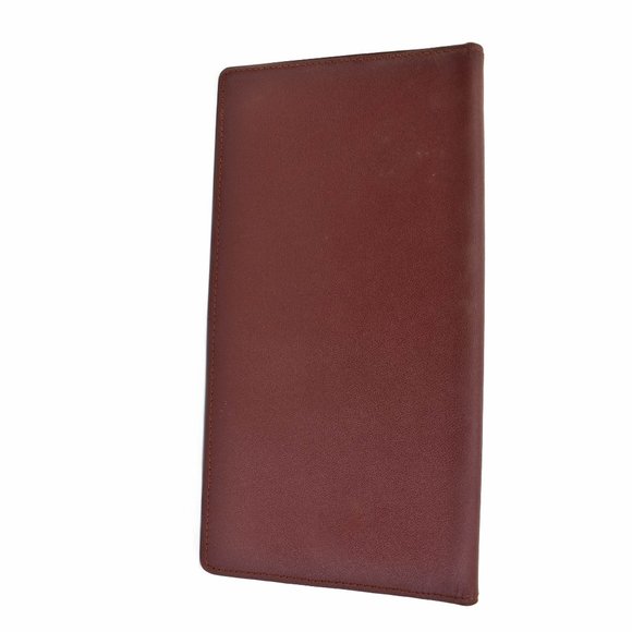 CARTIER: Burgundy, Leather & "Double C" Wallet pq - Picture 3 of 8